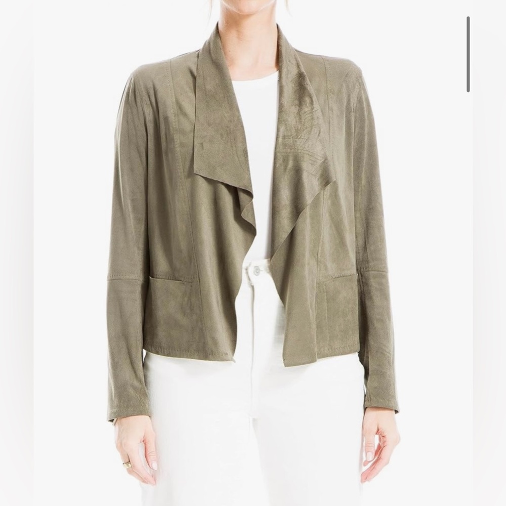 Max Studio Olive Green Soft Drape Jacket